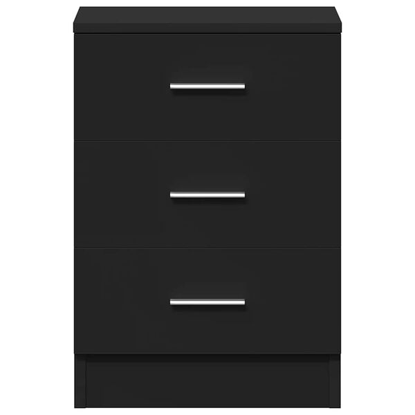 vidaXL Bedside Cabinet Black 38x35x56 cm Engineered Wood