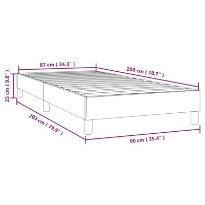 vidaXL Box Spring Bed Frame Dark Grey 90x200 cm Velvet, dark grey vidaXL Box Spring Bed Frame Dark Grey 90x200 cm Velvet