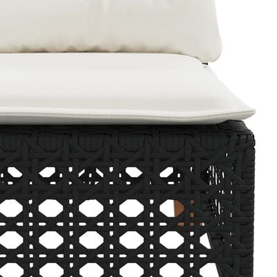 vidaXL 9 Piece Garden Sofa Set with Cushions Black Poly Rattan, black vidaXL 9 Piece Garden Sofa Set with Cushions Black Poly Rattan