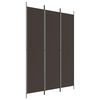 vidaXL 3-Panel Room Divider Brown 150x220 cm Fabric