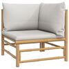 vidaXL 10 Piece Garden Lounge Set with Light Grey Cushions Bamboo
