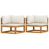 vidaXL Sectional Corner Sofas 2 pcs with Cushions Cream White