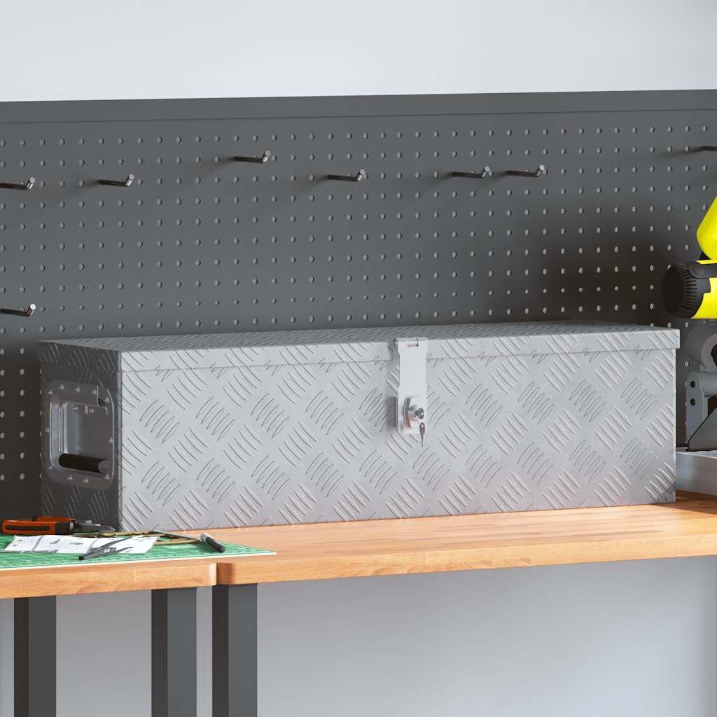vidaXL Aluminium Box 80.5x22x22 cm Silver