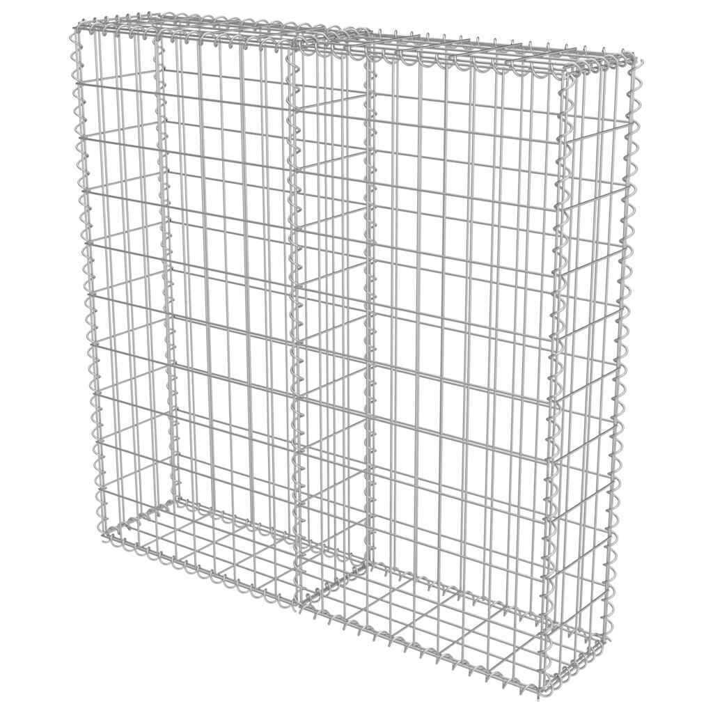 vidaXL Gabion Wall with Covers Galvanised Steel 100x20x100 cm