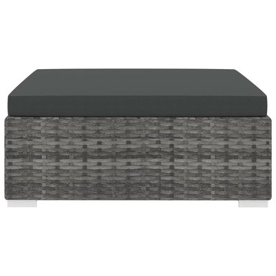 vidaXL Sectional Footrest 1 pc with Cushion Poly Rattan Grey, grey vidaXL Sectional Footrest 1 pc with Cushion Poly Rattan Grey