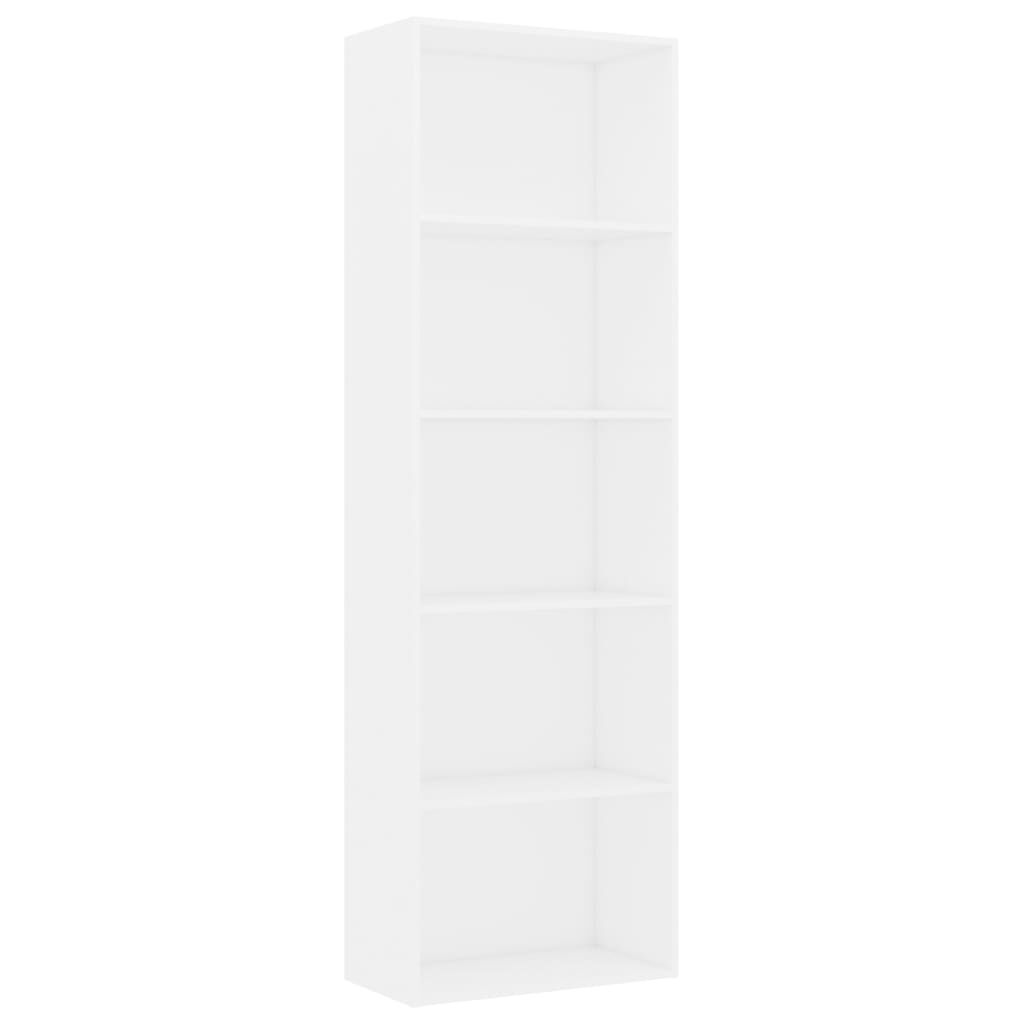 vidaXL 5-Tier Book Cabinet White 60x30x189 cm Engineered Wood