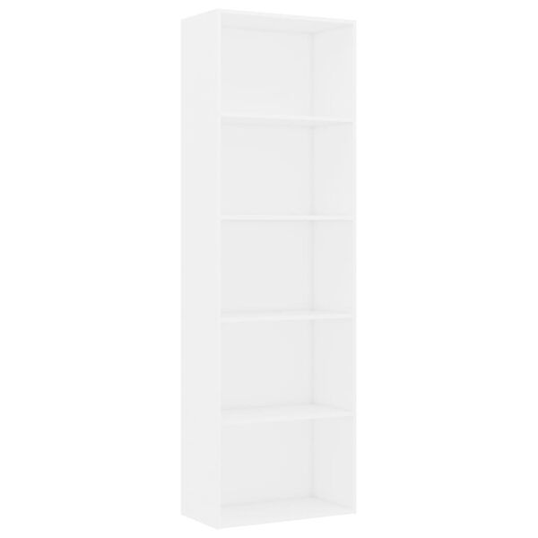 vidaXL 5-Tier Book Cabinet White 60x30x189 cm Engineered Wood
