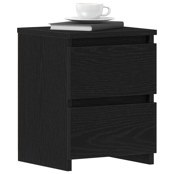 vidaXL Bedside Cabinets 2 pcs Black 30x30x40 cm Engineered Wood