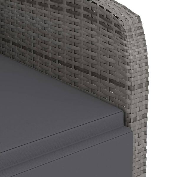 vidaXL 11 Piece Outdoor Dining Set with Cushions Poly Rattan Grey