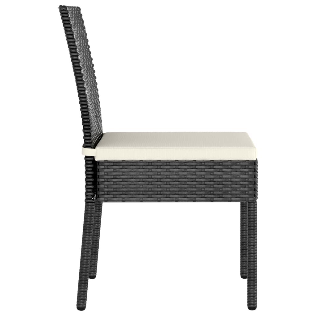 vidaXL 7 Piece Garden Dining Set Poly Rattan Black