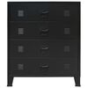 vidaXL Chest of Drawers Metal Industrial Style 78x40x93 cm Black