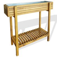 vidaXL Raised Garden Raised Bed Solid Acacia Wood and Zinc,  vidaXL Raised Garden Raised Bed Solid Acacia Wood and Zinc