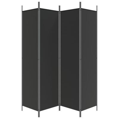 vidaXL 4-Panel Room Divider Black 200x200 cm Fabric, black vidaXL 4-Panel Room Divider Black 200x200 cm Fabric