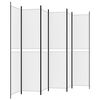 vidaXL 6-Panel Room Divider White 300x220 cm Fabric