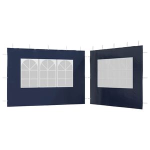 vidaXL Party Tent Sidewall 2 pcs with Window PE Blue