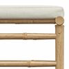 vidaXL Garden Footrest with Cream White Cushion Bamboo
