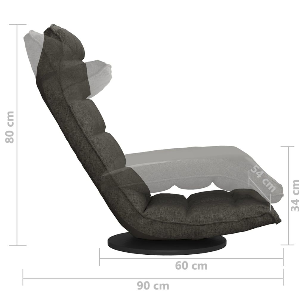 vidaXL Swivel Floor Chair Dark Grey Fabric