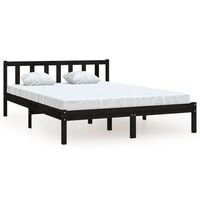 vidaXL Bed Frame without Mattress Black Solid Wood 120x200 cm, black vidaXL Bed Frame without Mattress Black Solid Wood 120x200 cm