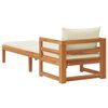 vidaXL Sun Lounger with Cream White Cushions Solid Acacia Wood
