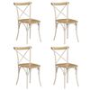 vidaXL Cross Chairs 4 pcs White Solid Mango Wood