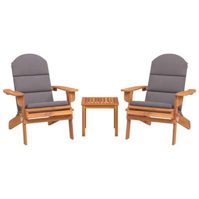 vidaXL 3 Piece Adirondack Garden Lounge Set Solid Wood Acacia