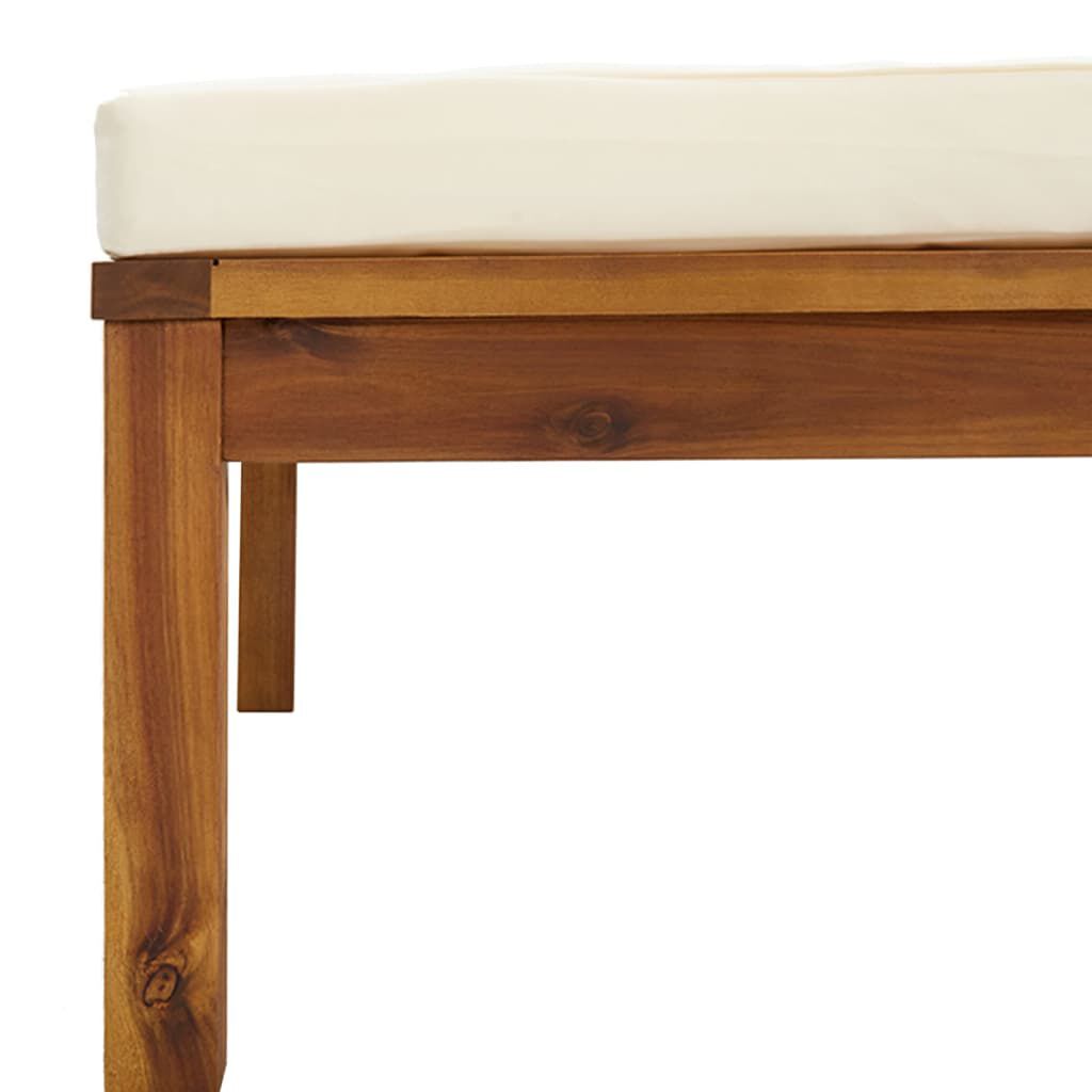vidaXL 7 Piece Garden Lounge Set with Cream Cushion Solid Acacia Wood
