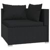 vidaXL 8 Piece Garden Lounge Set with Cushions Poly Rattan Black
