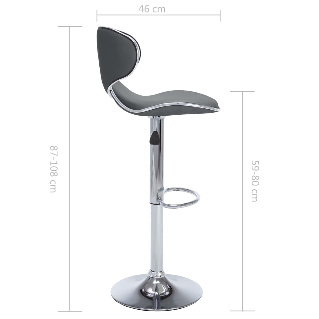 vidaXL Bar Stools 2 pcs Grey Faux Leather