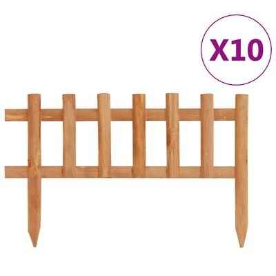 vidaXL Lawn Edgings 10 pcs Firwood 4.4 m, brown vidaXL Lawn Edgings 10 pcs Firwood 4.4 m