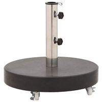 vidaXL Parasol Base Granite 30 kg Round Black, Black vidaXL Parasol Base Granite 30 kg Round Black