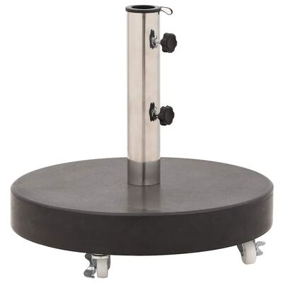 vidaXL Parasol Base Granite 30 kg Round Black, Black vidaXL Parasol Base Granite 30 kg Round Black