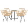 vidaXL 5 Piece Garden Dining Set Poly Rattan