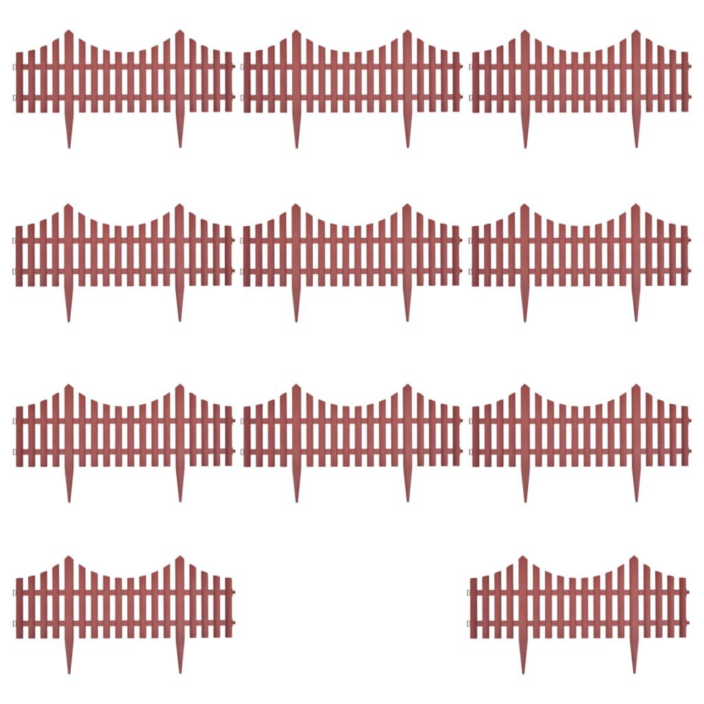 vidaXL 17 pcs Lawn Dividers 10 m Brown