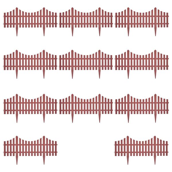 vidaXL 17 pcs Lawn Dividers 10 m Brown