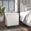 vidaXL Bed Cabinet with Metal Legs White 40x30x50 cm