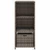 vidaXL Garden Storage Cabinet Grey 50x55x115 cm Poly Rattan