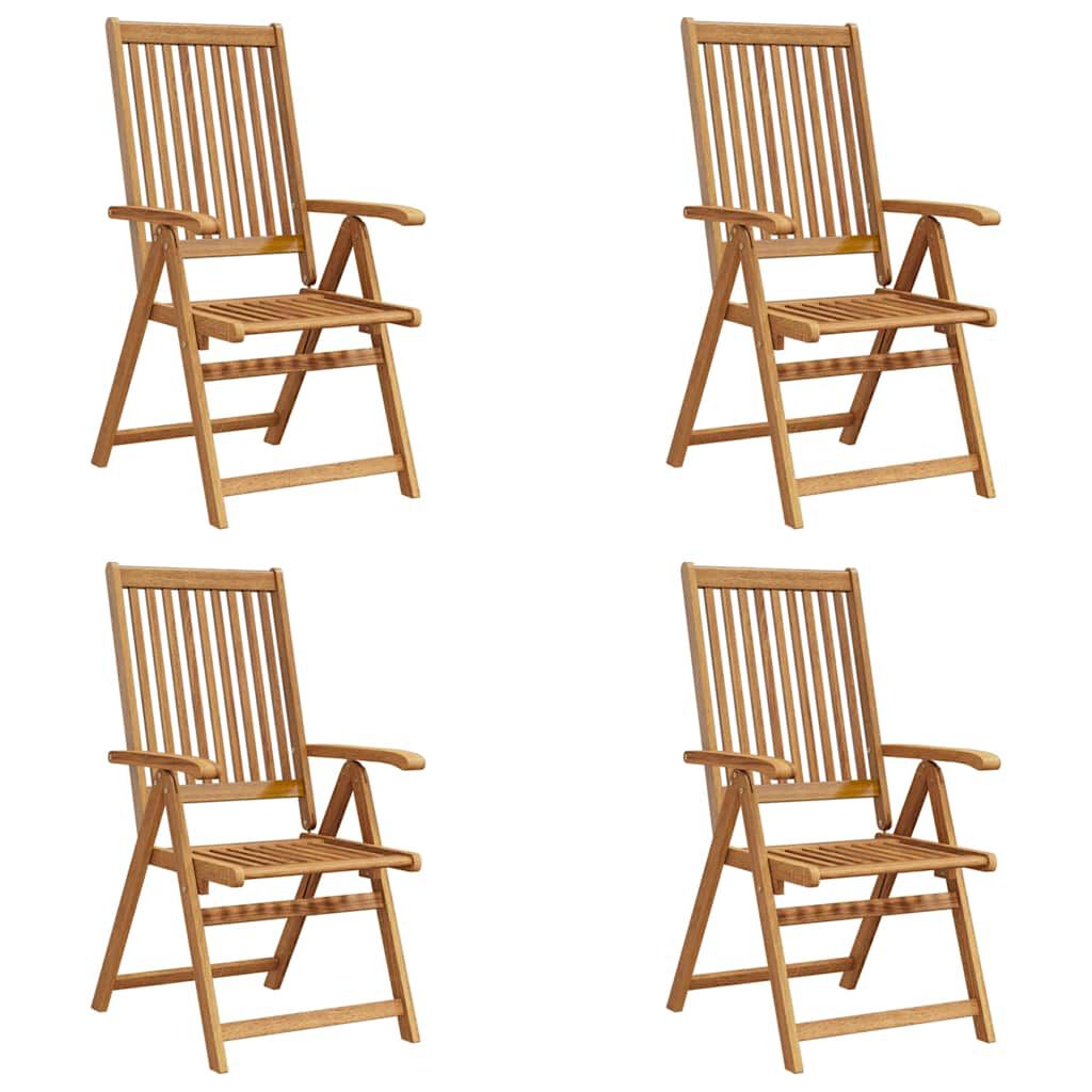 vidaXL Folding Garden Chairs 4 pcs Solid Acacia Wood