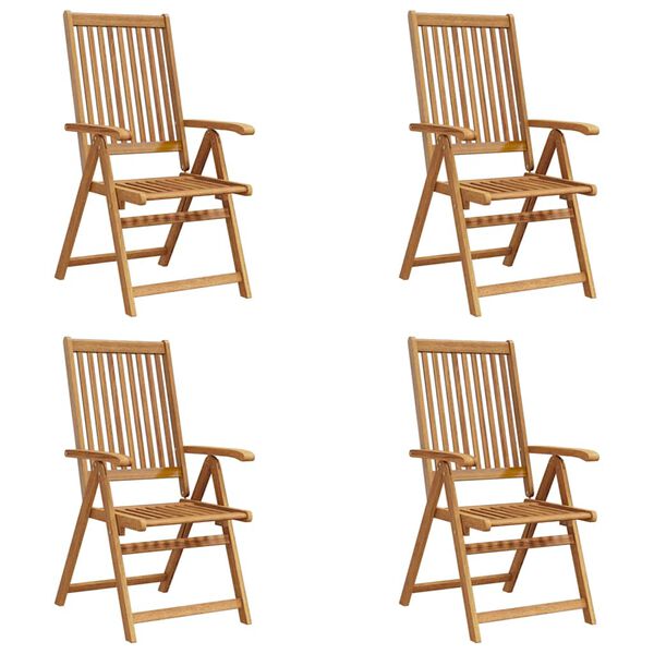 vidaXL Folding Garden Chairs 4 pcs Solid Acacia Wood