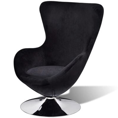 vidaXL Armchair with Egg Shape Black, black vidaXL Armchair with Egg Shape Black