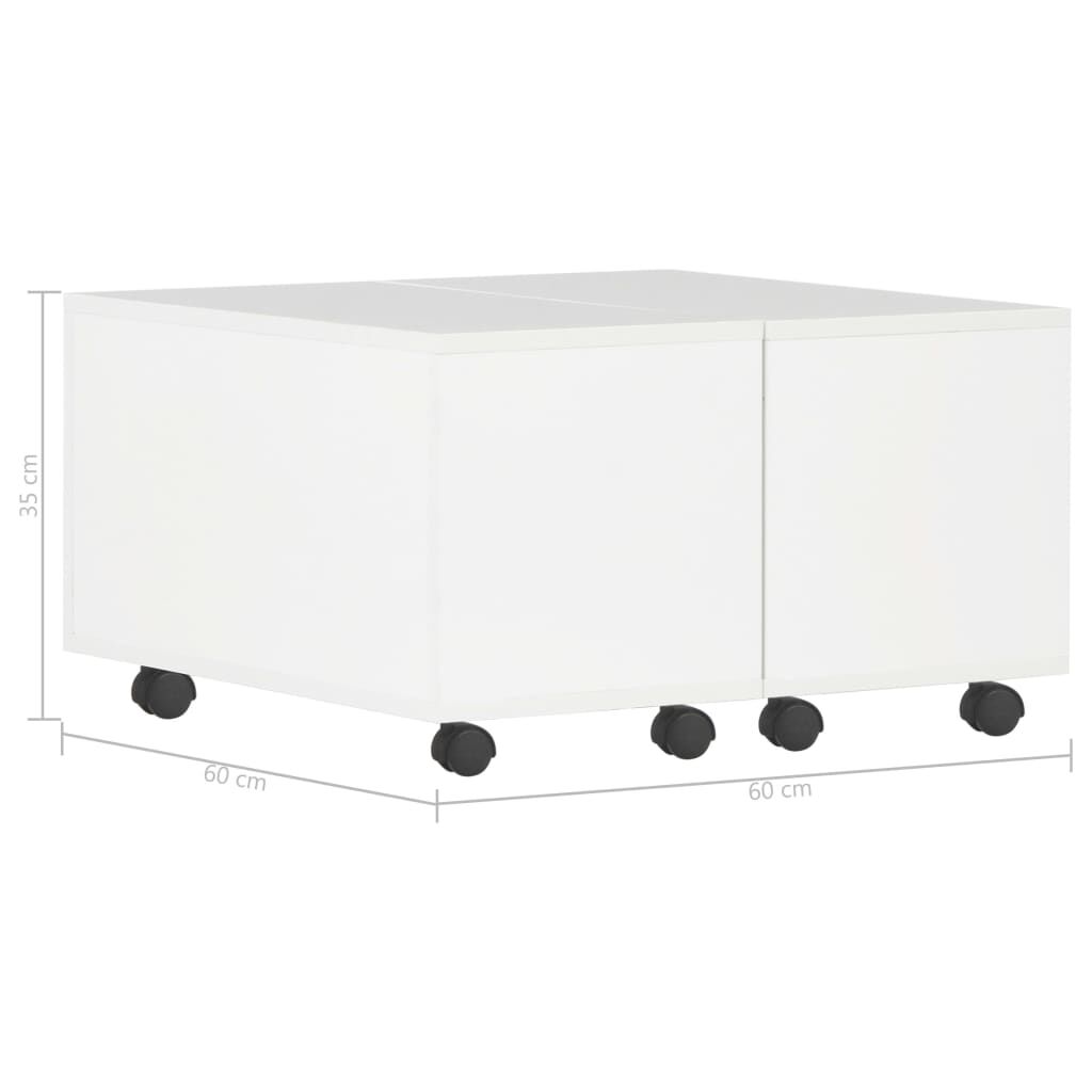 vidaXL Coffee Table High Gloss White 60x60x35 cm Engineered Wood