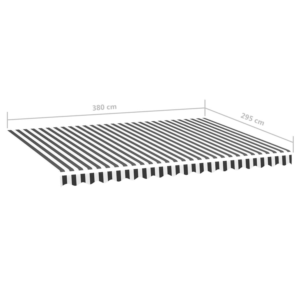 vidaXL Replacement Fabric for Awning Anthracite and White 4x3 m