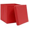 vidaXL Storage Boxes with Covers 10 pcs 28x28x28 cm Red