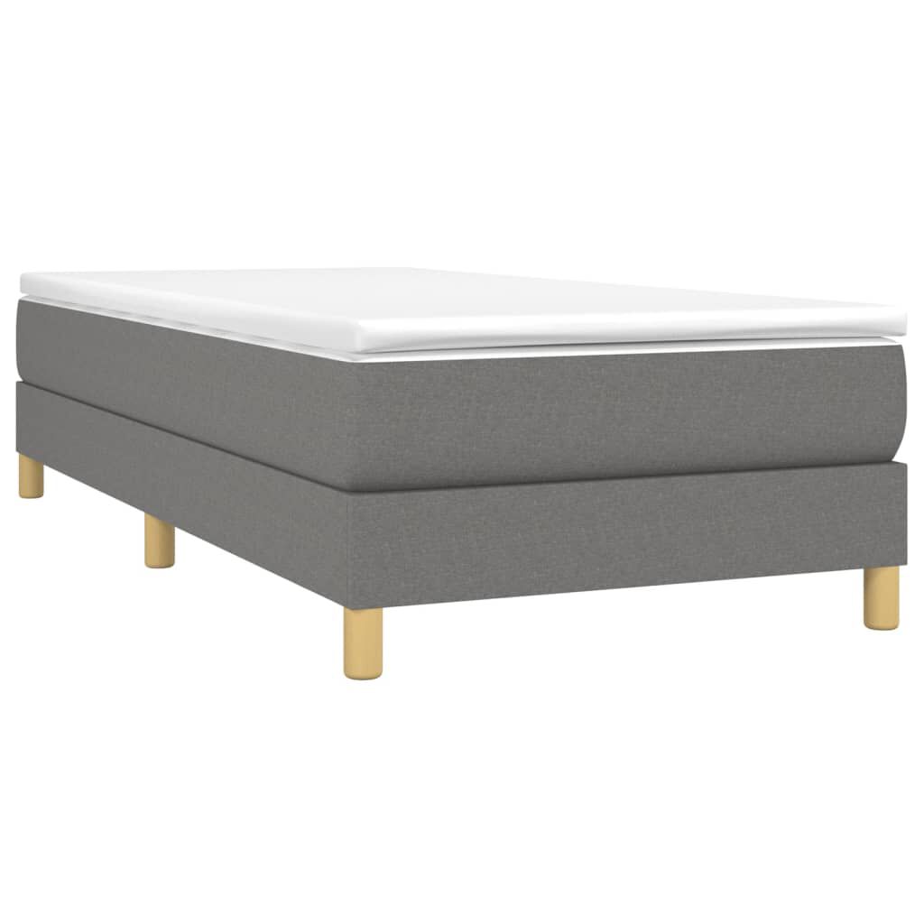 vidaXL Bed Frame without Mattress Dark Grey 90x200 cm Fabric