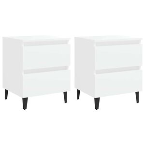 vidaXL Bed Cabinets 2 pcs White 40x35x50 cm Engineered Wood