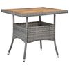 vidaXL 3 Piece Garden Dining Set Grey Poly Rattan and Acacia Wood