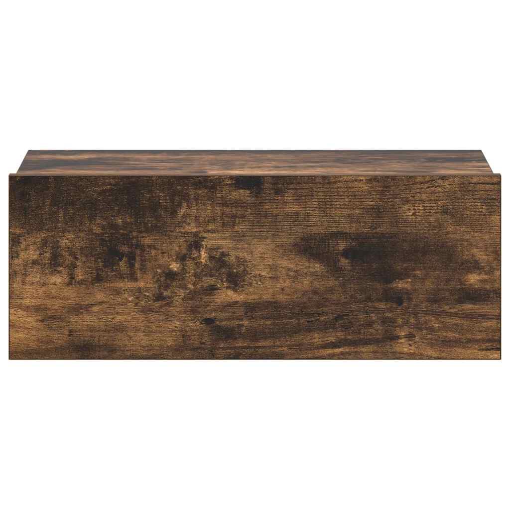 vidaXL Floating Nightstands 2 pcs Smoked Oak 40x30x15cm Engineered Wood