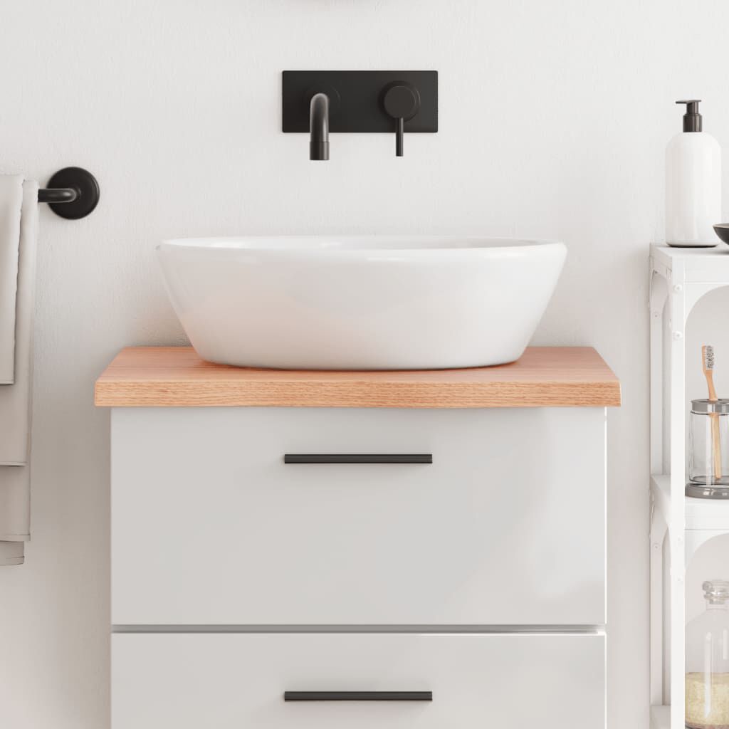 vidaXL Bathroom Countertop Light Brown 60x50x(2-4) cm Treated Solid Wood