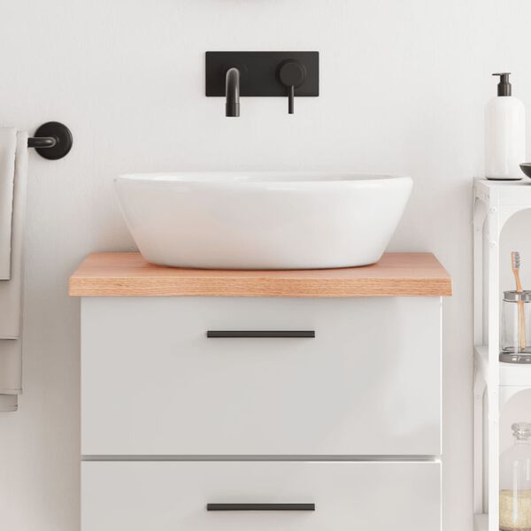 vidaXL Bathroom Countertop Light Brown 60x50x(2-4) cm Treated Solid Wood