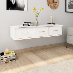 vidaXL Wall-mounted Drawer Shelf White 88x26x18,5 cm Engineered Wood