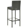 vidaXL 5 Piece Outdoor Bar Set with Cushions Poly Rattan Grey